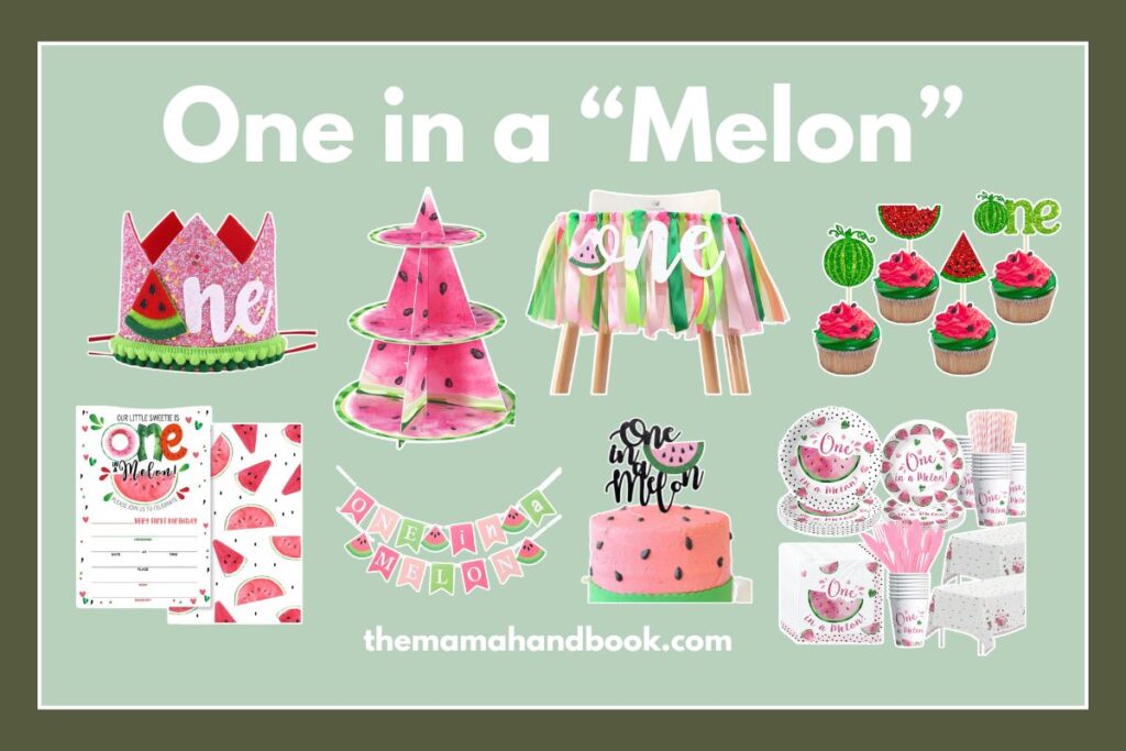 one in a melon party collage