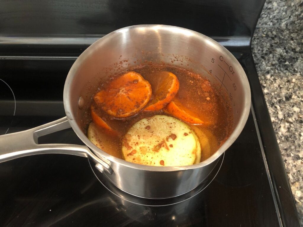 a simmer pot in a stove