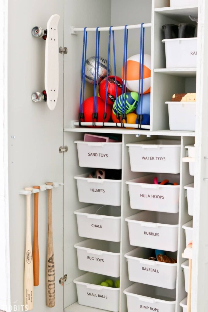kids toy cabinet for the garage