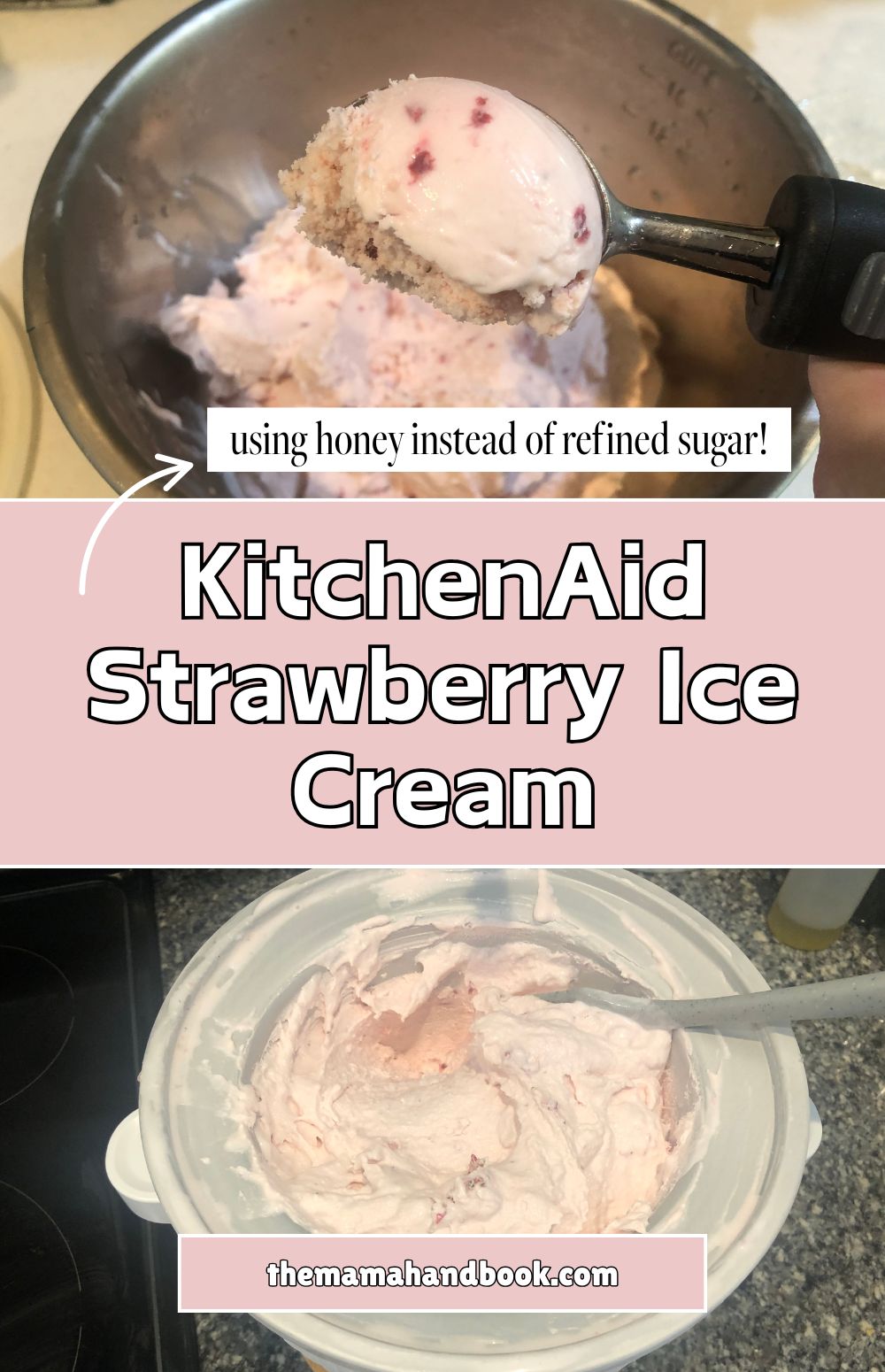 KitchenAid Strawberry Ice Cream (No Refined Sugar)