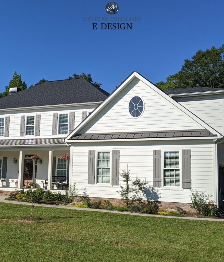 exterior home painted in alabaster by sherwin williams