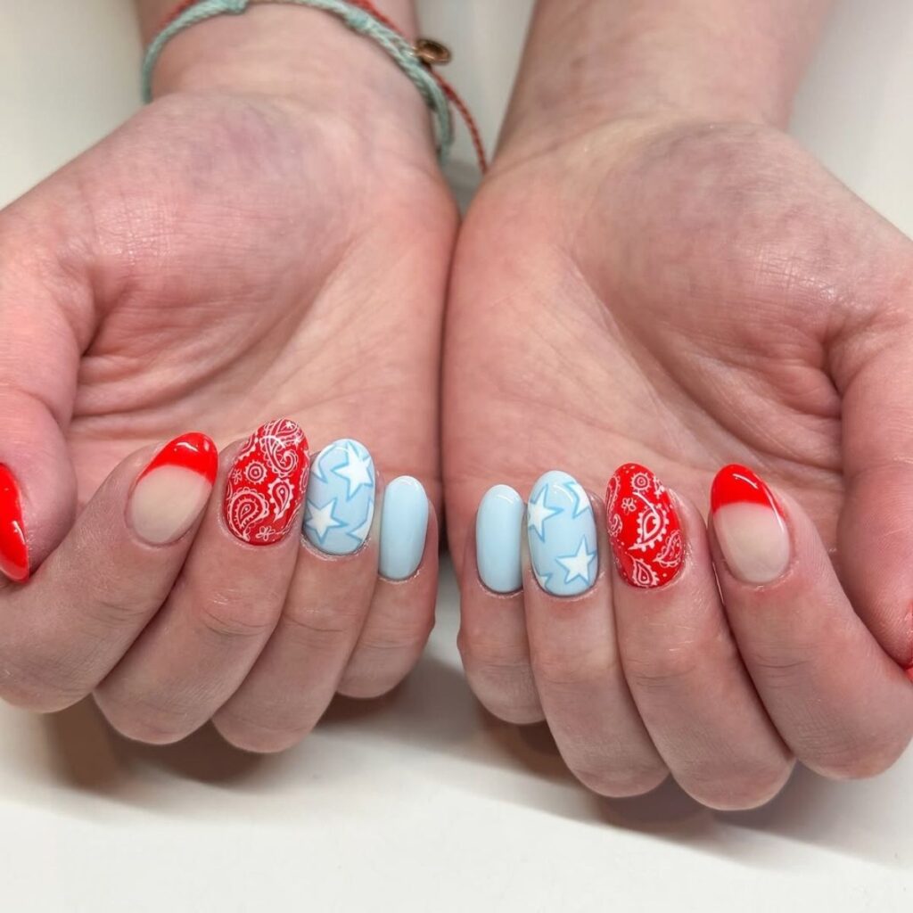 Patriotic Rodeo Inspired Nails