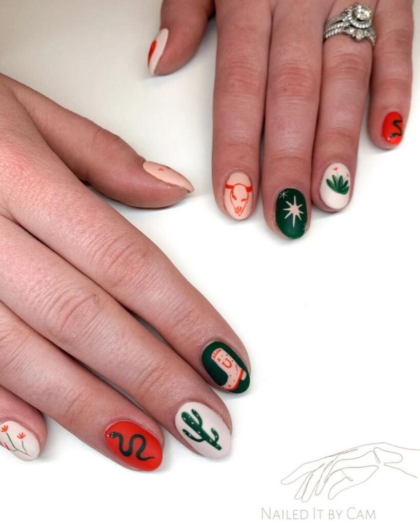 Bold and Bright Western Nails